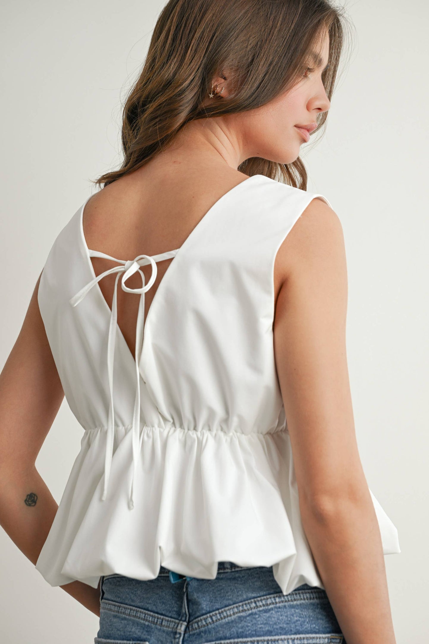 Bubble Hem Peplum Top