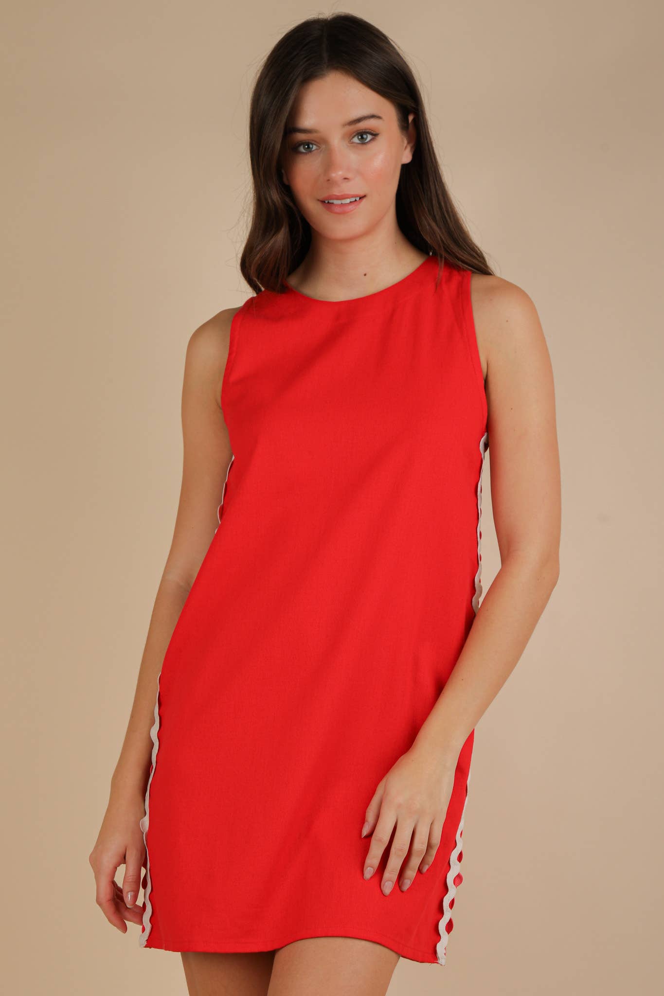 Trim Detail Mini Dress