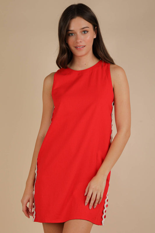 Trim Detail Mini Dress