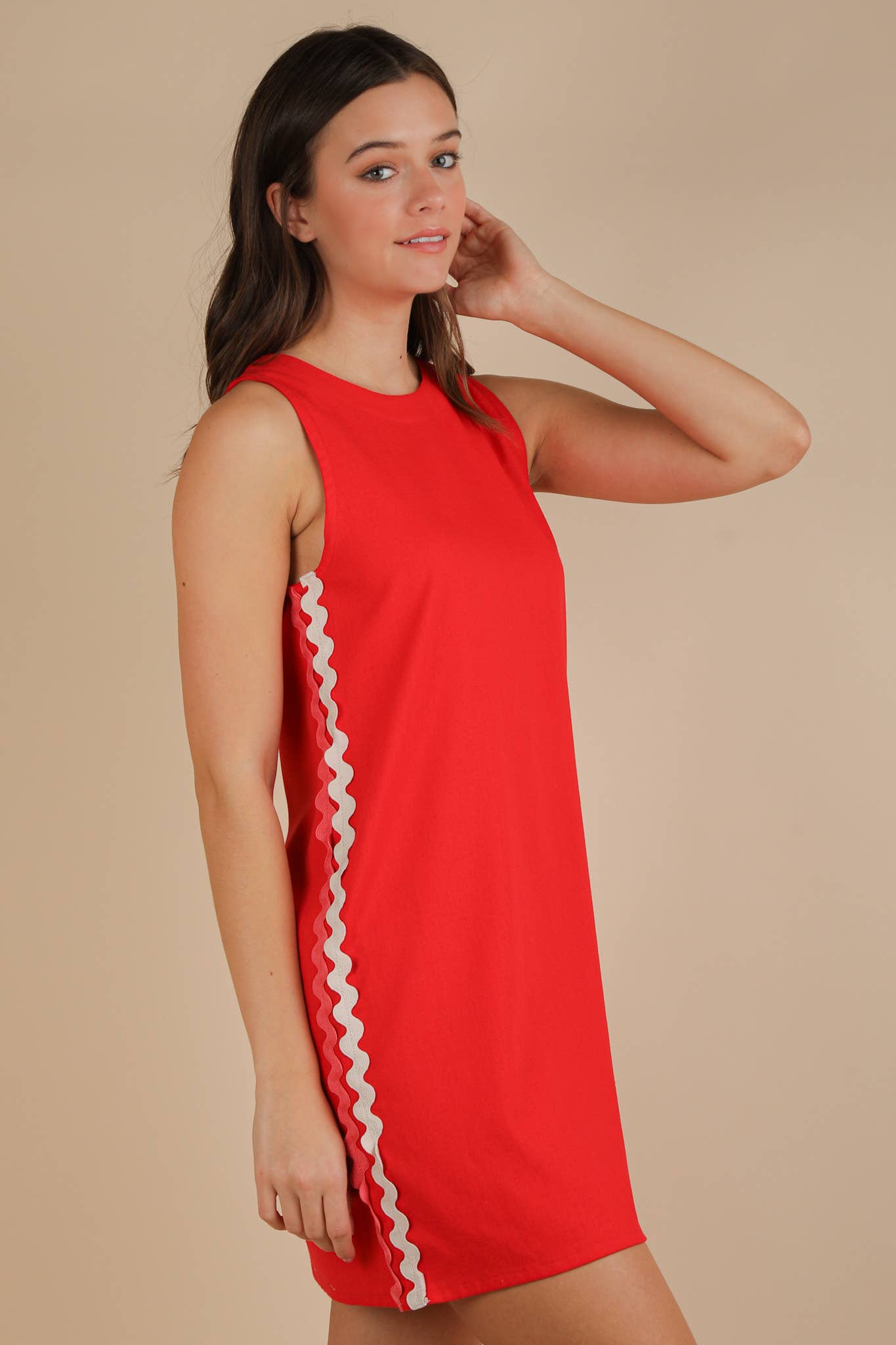 Trim Detail Mini Dress